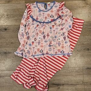 Matilda Jane Festive Pajama Set with Blue and Red Accents